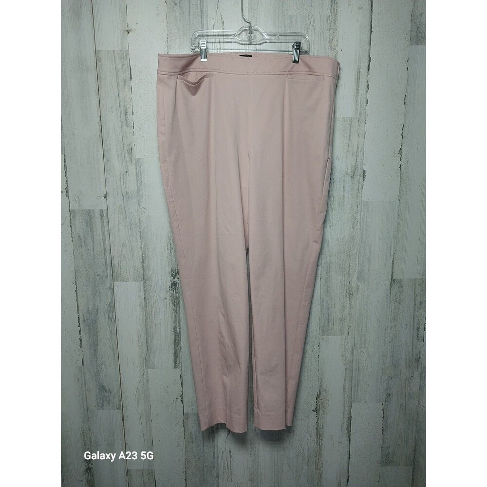 Talbots Chatham Crop Ankle Pants Women Size 16 Stretch Flat Front Side Zip Pink